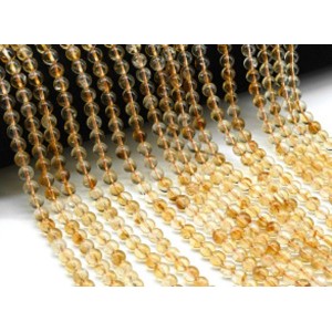 Бусины из цитрина шарик 6мм, 38см, 62 бусины