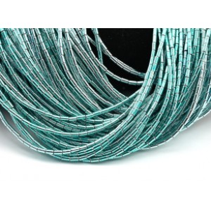 Бусины из гематита цилиндр 2*4мм цв.бирюзовый, 40см, 94 бусины