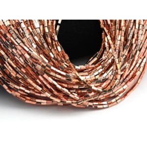 Бусины из гематита брусок 2*4мм цв.розовое золото, 40см, 97 бусин