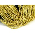 Бусины из гематита кубик 3мм цв.золотой, 39см, 137 бусин