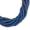Натуральный камень ГЕМАТИТ спейсер 4*2 мм, цвет матовый синий, 40 см/нить