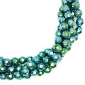 Натуральный камень ГЕМАТИТ бусины круглые граненые 6 мм, цвет зелено-голубой мультиколор, около 40 см/нить
