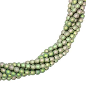 Натуральный камень ГЕМАТИТ бусины круглые 3 мм, цвет матовый розово-зеленый мультиколор, около 40 см/нить