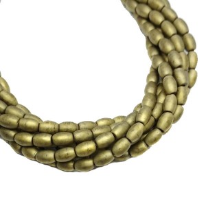 Натуральный камень ГЕМАТИТ рис 5*3 мм, цвет матовый светлая бронза 40 см