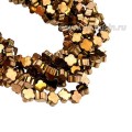 Натуральный камень ГЕМАТИТ Четырехлистник 4*4*2 мм, цвет шоколад, 40 см/нить Натуральный камень ГЕМАТИТ Четырехлистник 4*4*2 мм, цвет шоколад, 40 см/нить