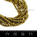 Натуральный камень ГЕМАТИТ бусина шарик гранёный 3 мм, цвет античное золото, около 40 см/нить Натуральный камень ГЕМАТИТ бусина шарик гранёный 3 мм, цвет античное золото, около 40 см/нить