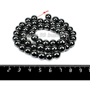 Натуральный камень ГЕМАТИТ круглая 8 мм, цвет натуральный, 40 см/нить