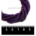Натуральный камень ГЕМАТИТ спейсер 4*2 мм, цвет фиолетовый, 40 см/нить