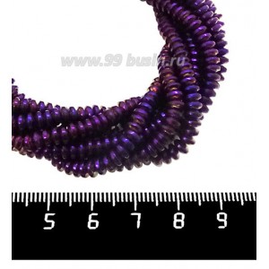 Натуральный камень ГЕМАТИТ спейсер 4*2 мм, цвет фиолетовый, 40 см/нить Натуральный камень ГЕМАТИТ спейсер 4*2 мм, цвет фиолетовый, 40 см/нить