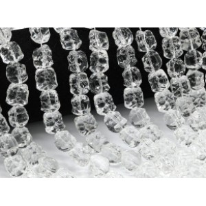 Бусины из горного хрусталя голова собаки 11мм, 38см, 32 бусины (иск.)