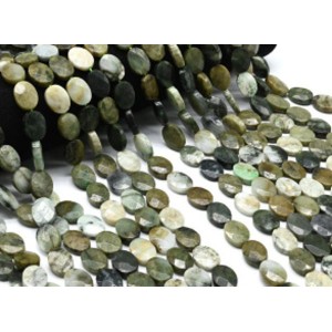 Бусины из жадеита овал гр.12*16мм, 40см, 25 бусин