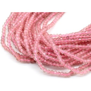 Бусины из кварца клубничного рондель гр.3*2мм, 39см, 178 бусин