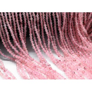 Бусины из кварца клубничного шарик гр.2мм, 39см, 168 бусин