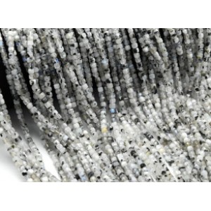 Бусины из лунного камня (Адуляр) кубик гр.3мм, 39см, 130 бусин