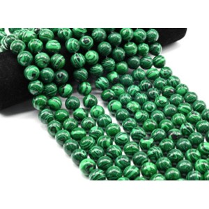 Бусины из малахита искусственного шарик 14мм, 40см,  28 бусин