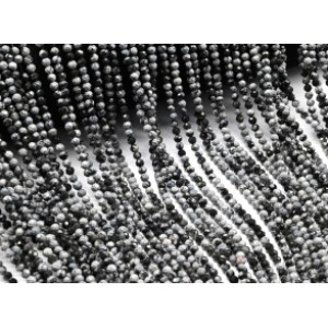 Бусины из обсидиана снежного шарик гр.3мм, 37см, 125 бусин Бусины из обсидиана снежного шарик гр.3мм, 37см, 125 бусин