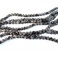 Бусины из обсидиана снежного шарик 6мм, 38см, 59 бусин