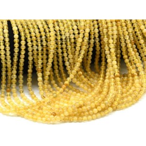 Бусины из рутилового кварца (волосатик золотой) шарик 4мм, 38см, 95 бусин
