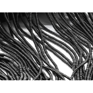 Бусины из бисера рондель 2*1мм цв.черный, 31см, 240 бусин (иск.)