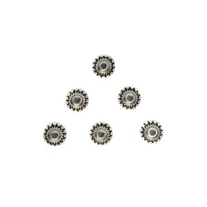 Шапочка для бусин Купол 8*3 мм, цвет старое серебро 20 штук/упаковка