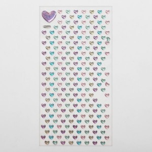 Серьги "Наклейки" любовь, сердечки, цветные