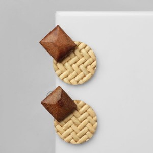 Серьги ассорти "Ваканда" стиль, плетёнка, цвет бело-коричневый