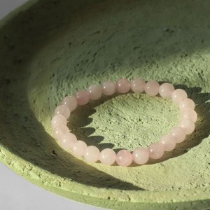 Браслет шар №8 кварц розовый