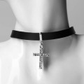 Колье-чокер "Стиль" крест, цвет чёрный, 39,5 см