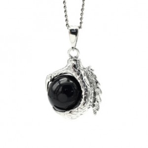 Кулон с агатом Лапа Дракона 25*25мм, шарик 16мм