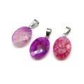 Кулон из агата тонированного овал гр.13*18мм цвет фуксия