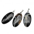 Кулон овал 25*50мм из агата черного