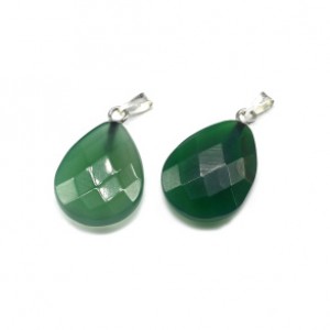 Кулон из агата тонированного капля гр.13*18мм цвет зеленый