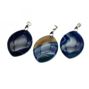 Кулон из агата тонированного рис 28*40мм, цвет синий