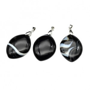 Кулон из агата черного рис 30*40мм