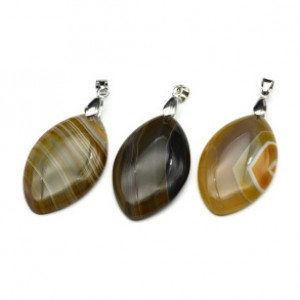 Кулон из агата тонированного рис 23*38мм, цвет желтый