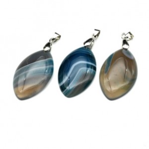 Кулон из агата тонированного рис 23*38мм, цвет лазурный