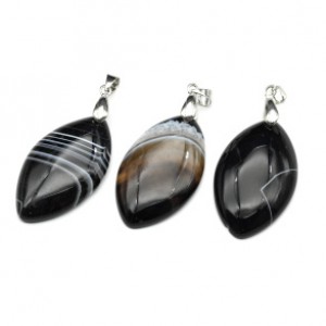 Кулон из агата черного рис 23*38мм