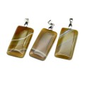 Кулон из агата тонированного прямоугольник 20*40мм цвет желтый