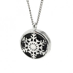 Кулон открывающийся Снежинка 25*25мм с агатом