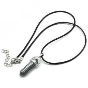 Кристалл-Кулон-маятник из агата (имитация) 13*10*41мм на шнурке, 45см