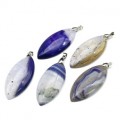 Кулон из агата тонированного рис 25*55мм, цвет фиолетовый