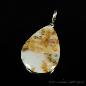 Кулон агат моховой 48*31мм