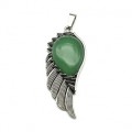 Кулон с авантюрином зеленым Крыло 23*52мм