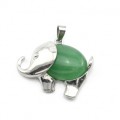 Кулон Слон 38*25мм с авантюрином зеленым