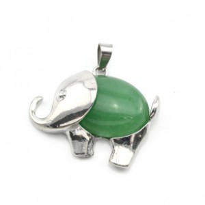 Кулон Слон 38*25мм с авантюрином зеленым