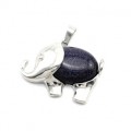 Кулон Слон 38*25мм с авантюрином синим (иск.)