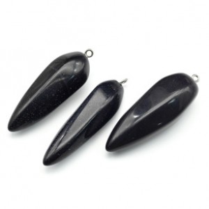 Кулон из авантюрина синего перчик с гранями 18*42мм (иск.)