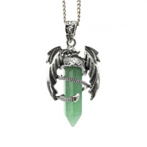 Кулон Дракон 25*41мм с авантюрином зеленым