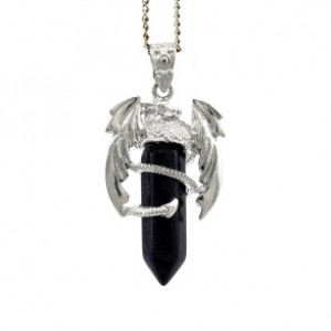 Кулон Дракон 25*41мм с авантюрином синим (иск.)