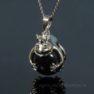 Кулон с авантюрином синим Царевна лягушка 17*25мм (иск.)